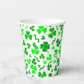 St Patrick's Day Lucky Shamrocks Confetti Pattern Pappbecher (Rückseite)