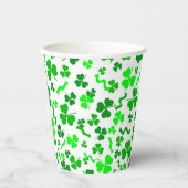 St Patrick's Day Lucky Shamrocks Confetti Pattern Pappbecher (Vorderseite)