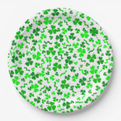 St Patrick's Day Lucky Shamrocks Confetti Pattern Pappteller (Vorderseite)