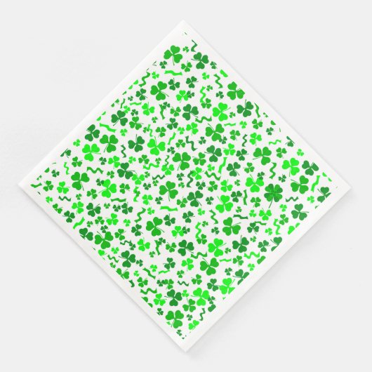 St Patrick's Day Lucky Shamrocks Confetti Pattern Serviette (Ecke)