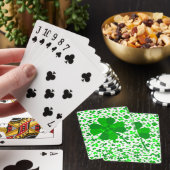 St Patrick's Day Lucky Shamrocks Confetti Pattern Spielkarten (In Situ)