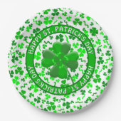 St Patrick's Day Lucky Shamrocks Personalized Pappteller (Vorderseite)