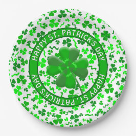 St Patrick's Day Lucky Shamrocks Personalized Pappteller