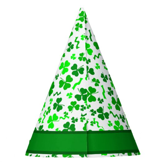 St Patrick's Day Lucky Shamrocks Personalized Partyhütchen (Rückseite)