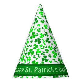 St Patrick's Day Lucky Shamrocks Personalized Partyhütchen