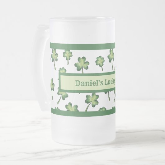 St. Patrick's Day Lucky Tasse Mattierter Bierstein (Vorderseite Links)