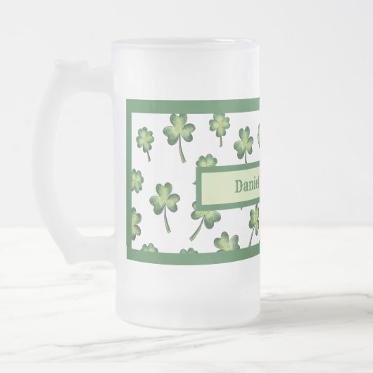 St. Patrick's Day Lucky Tasse Mattierter Bierstein (Links)