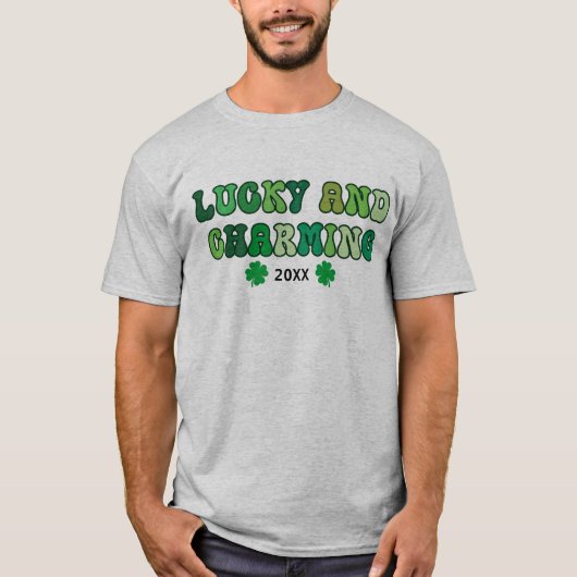 St Patrick's Day Lucky und charmanter T - Shirt (Vorderseite)