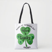 St. Patrick's Day Lucky und gesegnete Tasche (Vorderseite)