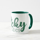 St. Patrick's Day Lucky Vibes mit grüner Klee Tasse (VorderseiteRechts)