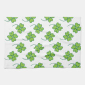 St Patricks Day Lucky Vierblättriges Kleeblatt Geschirrtuch (Horizontal)