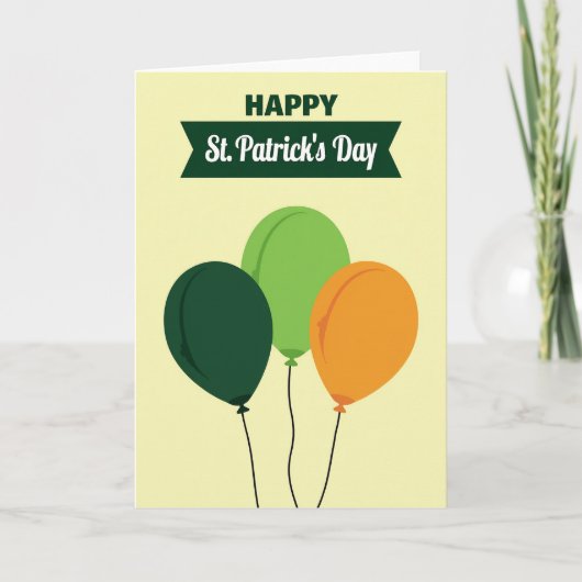 St. Patricks Day Luftballonkarte Karte (Vorderseite)