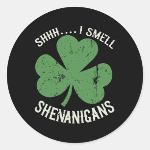 St Patricks Day Lustig Shhh Ich rieche Schabernack Runder Aufkleber