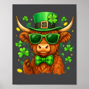St. Patricks Day Lustige Färse Kuh Shamrocks Männe Poster