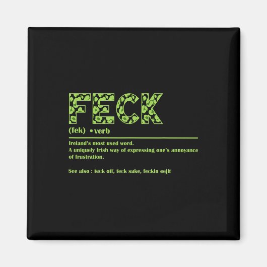 St Patricks Day Lustige Irische Feck-Definition Fü Magnet (Vorne)
