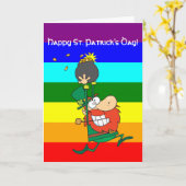 St. Patrick's Day lustiger Cartoon Personalisiert Karte (Gelbe Blume)
