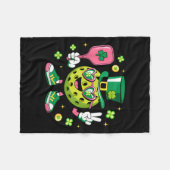 St Patricks Day lustiger Glück-Pickleball-Hut iris Fleecedecke (Vorderseite (Horizontal))