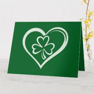 St. Patrick's Day Lustiger Shamrock Herz Irisch  Karte