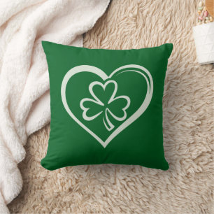 St. Patricks Day Lustiger Shamrock Herz Irisch Kissen