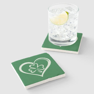 St. Patricks Day Lustiger Shamrock Herz Irisch Steinuntersetzer