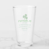 St.Patrick's Day lustiges Bierangebot & Kleeblatt Glas (Rückseite)