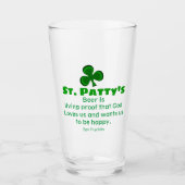 St.Patrick's Day lustiges Bierangebot & Kleeblatt Glas (Vorderseite)