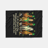 St. Patricks Day lustiges Pferd trinkt grünes Bier Fleecedecke (Vorderseite (Horizontal))