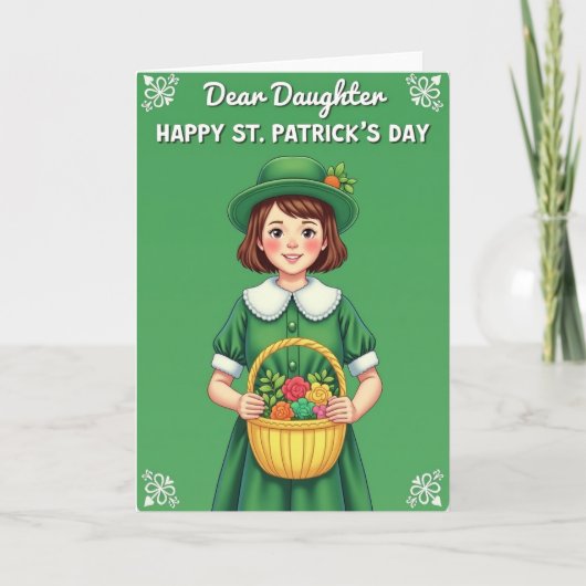 St. Patricks Day Mädchen Freude Karte (Vorderseite)