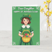 St. Patricks Day Mädchen Freude Karte (Gelbe Blume)