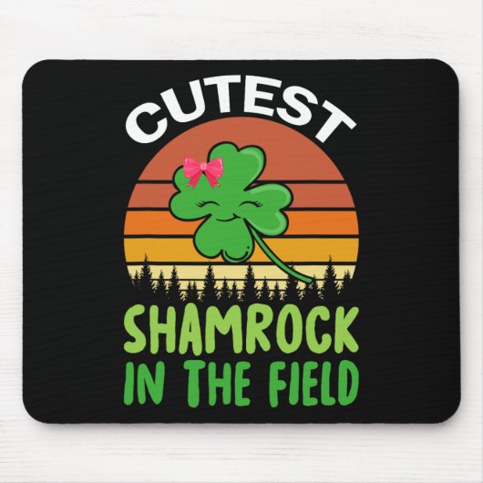 St Patricks Day Mädchen Kleinkind Süßester Shamroc Mousepad (Vorne)