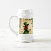 St. Patricks Day Mädchen mit Shamrocks Bierglas (Links)