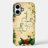 St. Patricks Day Mädchen mit Shamrocks Case-Mate iPhone Hülle (Rückseite)