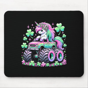 St Patricks Day Mädchen Monster Truck Einhorn St P Mousepad