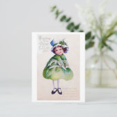St. Patrick's Day Mädchen, Vintage Postkarte (Stehend Vorderseite)
