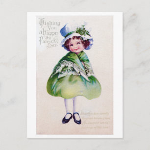 St. Patrick's Day Mädchen, Vintage Postkarte