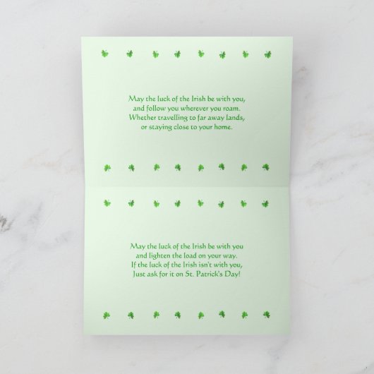 St. Patrick's Day Magic Kleeblatts Karte (Innenseite)