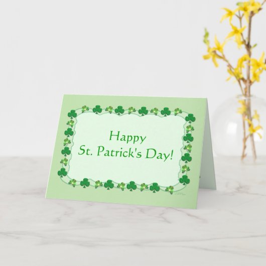 St. Patrick's Day Magic Kleeblatts Karte (Gelbe Blume)