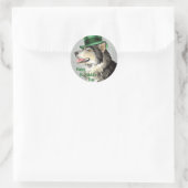 St. Patrick's Day Malemute Runder Aufkleber (Tasche)