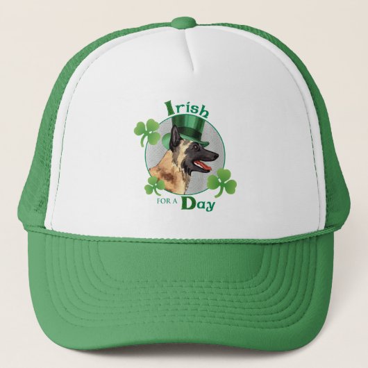St. Patrick's Day Malinois Truckerkappe (Vorderseite)