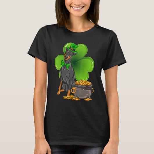 St Patrick's Day Manchester Terrier Kleeblatt Pet T-Shirt (Vorderseite)