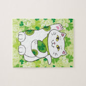 St. Patrick's Day Maneki Neko (Lucky Cat) Puzzle (Horizontal)