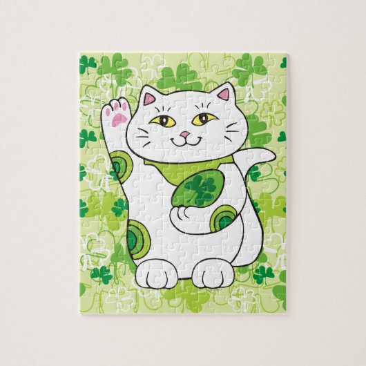 St. Patrick's Day Maneki Neko (Lucky Cat) Puzzle (Vertikal)
