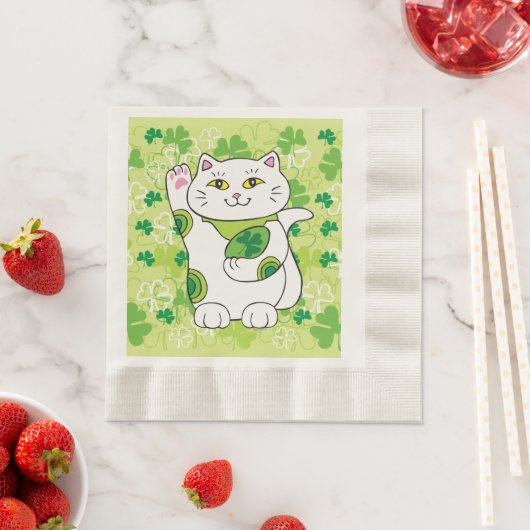 St. Patrick's Day Maneki Neko (Lucky Cat) Serviette (Beispiel)