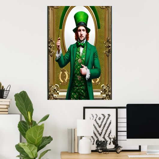St. Patrick's Day-Mann mit grünem | Art der AI Poster (Heimbüro)