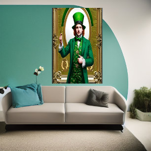 St. Patrick's Day-Mann mit grünem   Art der AI Poster