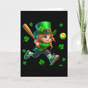 St. Patrick's Day Mann spielt Softll Shamrocks Pla Karte