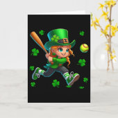 St. Patrick's Day Mann spielt Softll Shamrocks Pla Karte (Gelbe Blume)