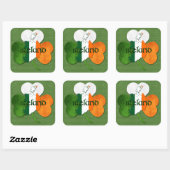 St. Patrick's Day Map Ireland/Clover Quadratischer Aufkleber (Blatt)