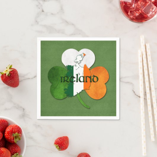 St. Patrick's Day Map Ireland/Clover Serviette (Beispiel)