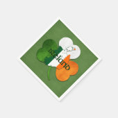 St. Patrick's Day Map Ireland/Clover Serviette (Ecke)